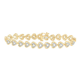 10kt Yellow Gold Heart Diamond Bracelet - 1/2 Cttw | Splendid Jewellery - Splendid Jewellery