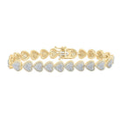 10kt Yellow Gold Heart Diamond Bracelet - Stunning Elegance - Splendid Jewellery