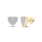 10kt Yellow Gold Heart Diamond Earrings: Captivating Romance and Sparkling Elegance - Splendid Jewellery