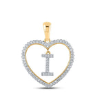 10kt Yellow Gold Heart Initial Diamond Pendant - Splendid Jewellery