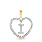 10kt Yellow Gold Heart Initial Diamond Pendant - Splendid Jewellery