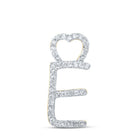 10kt Yellow Gold Heart Initial Diamond Pendant | Personalized E Letter Pendant with 1/8 Cttw Diamond | Splendid Jewellery - Splendid Jewellery