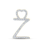 10kt Yellow Gold Heart Initial Diamond Pendant - Personalized Elegance - Splendid Jewellery
