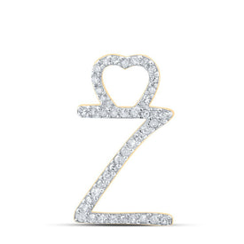10kt Yellow Gold Heart Initial Diamond Pendant - Personalized Elegance - Splendid Jewellery