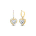 10kt Yellow Gold Heart - Shaped Diamond Dangle Earrings: A Mesmerizing Sparkle - Splendid Jewellery