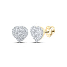 10kt Yellow Gold Heart - Shaped Diamond Earrings: A Mesmerizing Sparkle of Love - Splendid Jewellery