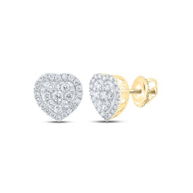 10kt Yellow Gold Heart - Shaped Diamond Earrings: A Radiant Symbol of Love and Elegance - Splendid Jewellery
