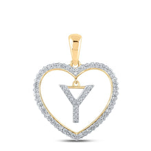 Load image into Gallery viewer, 10kt Yellow Gold Heart - Shaped Diamond Initial Pendant - Splendid Jewellery