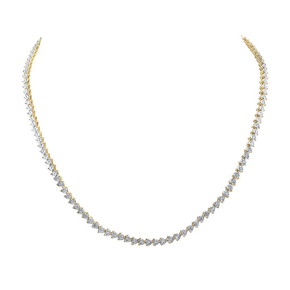 10kt Yellow Gold Heart - Shaped Diamond Pendant Necklace - Splendid Jewellery