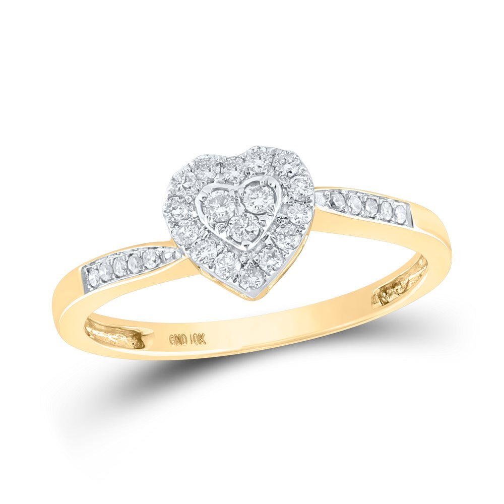 10kt Yellow Gold Heart - Shaped Diamond Ring: A Mesmerizing Symbol of Love and Elegance - Splendid Jewellery