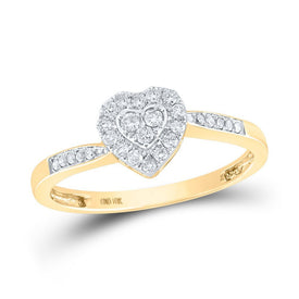 10kt Yellow Gold Heart - Shaped Diamond Ring: A Mesmerizing Symbol of Love and Elegance - Splendid Jewellery