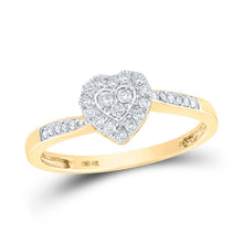 Load image into Gallery viewer, 10kt Yellow Gold Heart-Shaped Diamond Ring: A Mesmerizing Symbol of Love and Elegance product  Top View from Splendid Jewellery