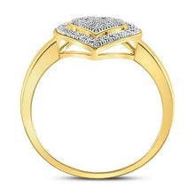 Load image into Gallery viewer, 10kt Yellow Gold Heart-Shaped Diamond Ring: A Radiant Symbol of Love and Elegance product  Top View from Splendid Jewellery