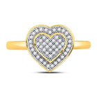 10kt Yellow Gold Heart-Shaped Diamond Ring: A Radiant Symbol of Love and Elegance product Top View from Splendid Jewellery