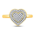 10kt Yellow Gold Heart - Shaped Diamond Ring: A Radiant Symbol of Love and Elegance - Splendid Jewellery