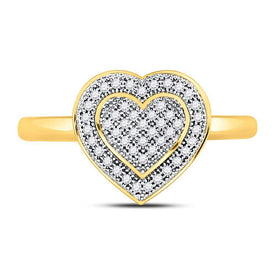 10kt Yellow Gold Heart - Shaped Diamond Ring: A Radiant Symbol of Love and Elegance - Splendid Jewellery