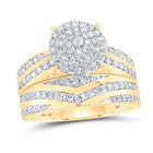 10kt Yellow Gold His Hers Round Diamond Cluster Matching Wedding Set 1-1/5 Cttw | Eternal Love Collection Side 2 view from the 10Kt Yellow Gold His Hers Round Diamond Cluster Matching Wedding Set 1 1 5 Cttwpin213741 collection by Splendid Jewellery