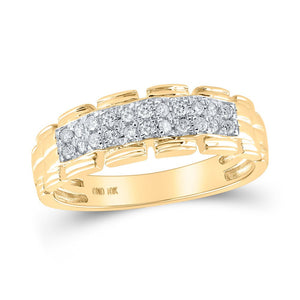 10kt Yellow Gold His Hers Round Diamond Cluster Matching Wedding Set - Eternal Love - Splendid Jewellery