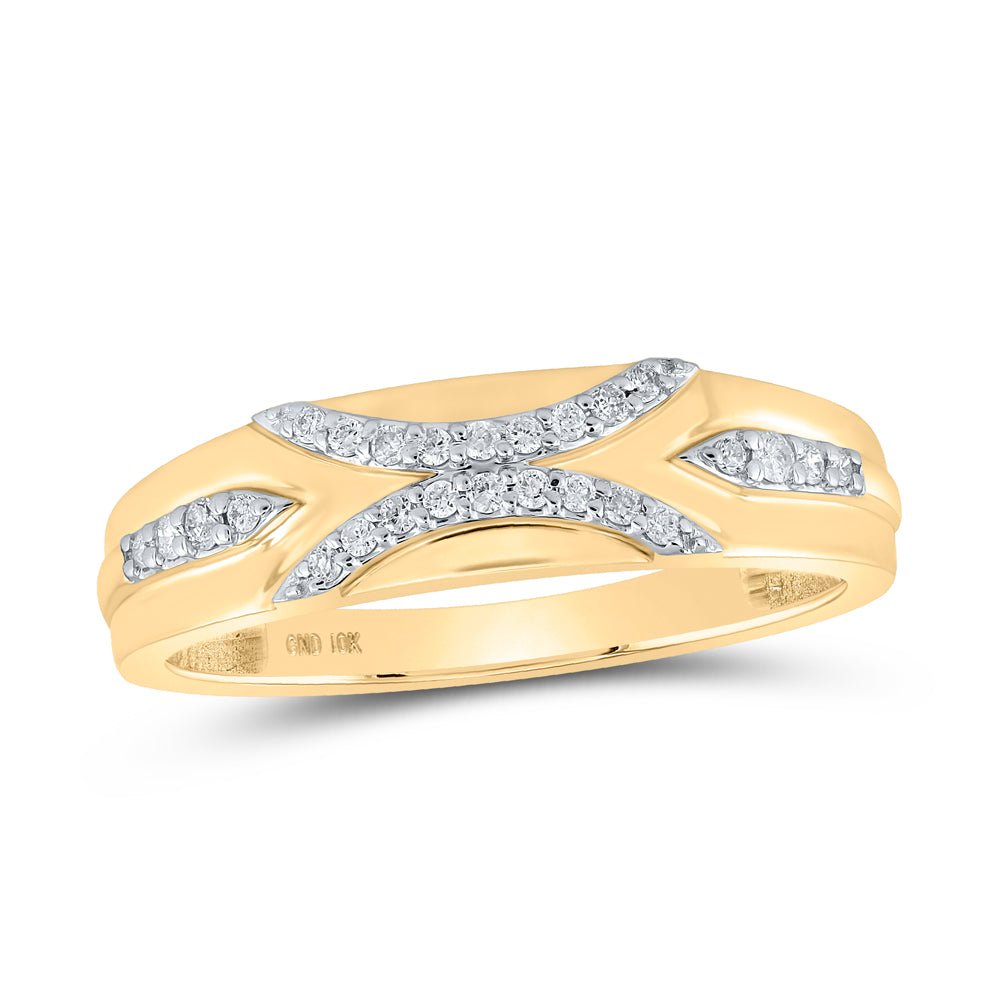 10kt Yellow Gold His Hers Round Diamond Cluster Wedding Set - A Radiant Union of Love - Splendid Jewellery