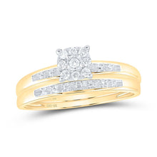 Load image into Gallery viewer, 10kt Yellow Gold His Hers Round Diamond Cluster Wedding Set - A Timeless Union of Love - Splendid Jewellery