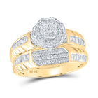 10kt Yellow Gold His Hers Round Diamond Cluster Wedding Set - Eternal Love Side 2 view from the 10Kt Yellow Gold His Hers Round Diamond Cluster Matching Wedding Set 1 Cttwpin214729 collection by Splendid Jewellery