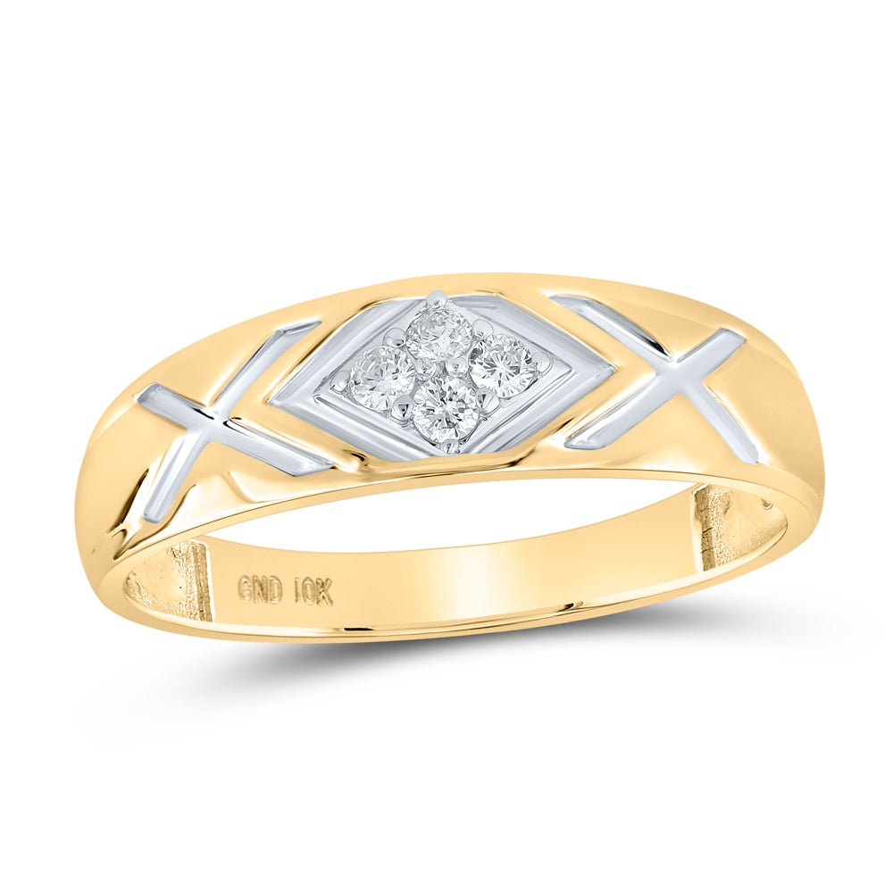 10kt Yellow Gold His Hers Round Diamond Square Matching Wedding Set 1/2 Cttw | Eternal Love Collection - Splendid Jewellery