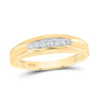 10kt Yellow Gold His Hers Round Diamond Square Matching Wedding Set 1/2 Cttw | Radiant Love Collection Side view from the 10Kt Yellow Gold His Hers Round Diamond Square Matching Wedding Set 1 2 Cttwpin214727 collection by Splendid Jewellery