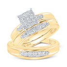 10kt Yellow Gold His Hers Round Diamond Square Matching Wedding Set 1/2 Cttw | Radiant Love Collection - Splendid Jewellery