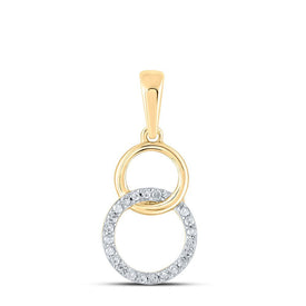 10kt Yellow Gold Interlocking Circle Diamond Pendant - A Symbol of Eternal Love and Elegance - Splendid Jewellery