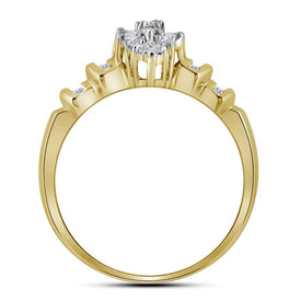10kt Yellow Gold Marquise Diamond Cluster Ring - A Captivating Beauty product  Top View from Splendid Jewellery