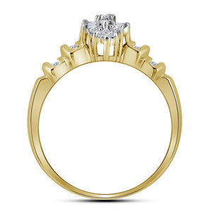 10kt Yellow Gold Marquise Diamond Cluster Ring - A Captivating Beauty - Splendid Jewellery