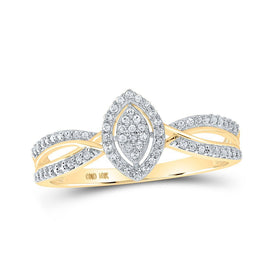 10kt Yellow Gold Marquise Diamond Cluster Ring - A Captivating Display of Elegance and Brilliance - Splendid Jewellery