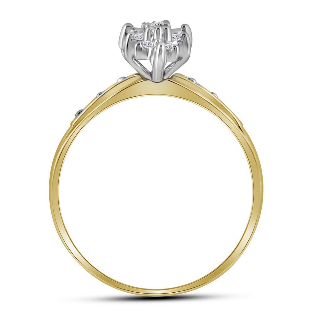 10kt Yellow Gold Marquise Diamond Cluster Ring | Splendid Jewellery - Splendid Jewellery