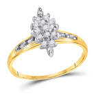 10kt Yellow Gold Marquise Diamond Cluster Ring | Splendid Jewellery Top View from Splendid Jewellery