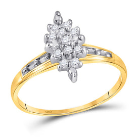 10kt Yellow Gold Marquise Diamond Cluster Ring | Splendid Jewellery Top View from Splendid Jewellery