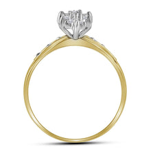 Load image into Gallery viewer, 10kt Yellow Gold Marquise Diamond Cluster Ring | Splendid Jewellery Side View from Splendid Jewellery