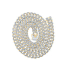 10kt Yellow Gold Men's 20 - inch Cuban Link Chain Necklace with 5 Cttw Round Diamond - A Dazzling Statement Piece by Splendid Jewellery - Splendid Jewellery