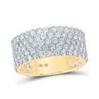 10kt Yellow Gold Men's 5 - Row Diamond Band Ring - 5 - 3/8 Ct.t.w. - Splendid Jewellery