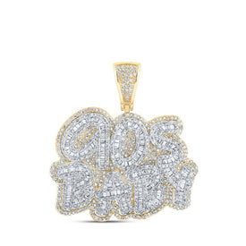 10kt Yellow Gold Men's 90s BABY Diamond Charm Pendant - 3 - 3/8 Cttw | Splendid Jewellery - Splendid Jewellery