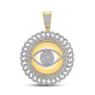10kt Yellow Gold Men's All Seeing Eye Diamond Charm Pendant - 1 - 3/4 Cttw - Splendid Jewellery
