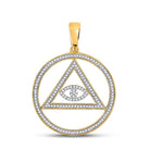 10kt Yellow Gold Men's All - Seeing Eye Diamond Charm Pendant - 1/2 Cttw - Splendid Jewellery