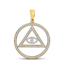 Load image into Gallery viewer, 10kt Yellow Gold Men's All - Seeing Eye Diamond Charm Pendant - 1/2 Cttw - Splendid Jewellery