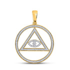 10kt Yellow Gold Men's All - Seeing Eye Diamond Charm Pendant - 1/2 Cttw - Splendid Jewellery