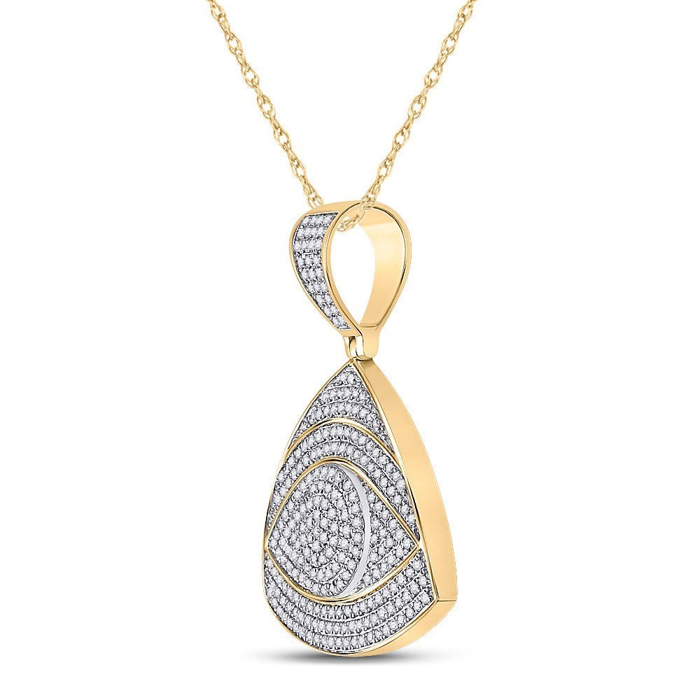 10kt Yellow Gold Men's All - Seeing Eye Triangle Diamond Charm Pendant - 3/4 Cttw - Splendid Jewellery