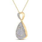 10kt Yellow Gold Men's All - Seeing Eye Triangle Diamond Charm Pendant - 3/4 Cttw - Splendid Jewellery