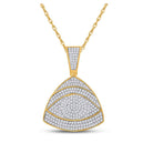 10kt Yellow Gold Men's All - Seeing Eye Triangle Diamond Charm Pendant - 3/4 Cttw - Splendid Jewellery
