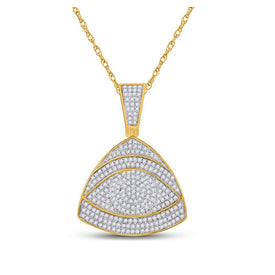 10kt Yellow Gold Men's All - Seeing Eye Triangle Diamond Charm Pendant - 3/4 Cttw - Splendid Jewellery