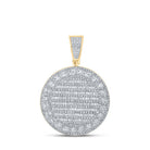 10kt Yellow Gold Men's Baguette and Round Diamond Circle Charm Pendant - 2 Cttw - Splendid Jewellery