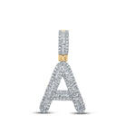 10kt Yellow Gold Men's Baguette Diamond A Initial Pendant - 1/2 Cttw - Splendid Jewellery