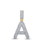 10kt Yellow Gold Men's Baguette Diamond A Initial Pendant - 1/2 Cttw - Splendid Jewellery